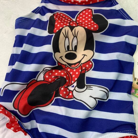 NWT Minnie Mouse Girls 2T Toddler Swimsuit Red White Blue Summer Swim - Picture 8 of 8